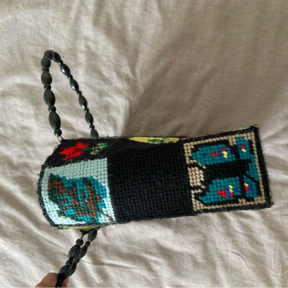 Vintage Needlepoint Patchwork Purse - image 5
